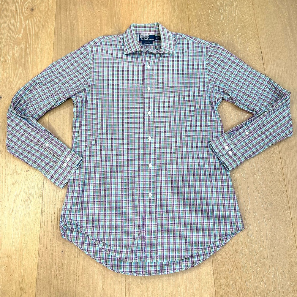 Polo by Ralph Lauren Regent custom fit size medium 15 1/2. Plaid color